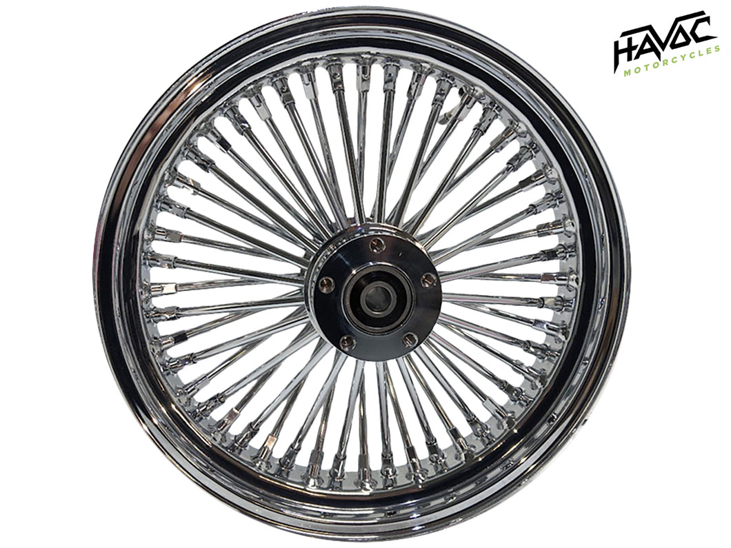 Fat Spoke Wheel, 16 x 3.5 Rear Wheel, Chrome, Harley FLH Touring Model Year 2000 with ¾” Bearings