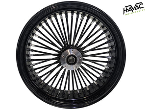 Fat Spoke Wheel, 18x5.5 Dual Disc Front, Black and Chrome, for 2008-Present Touring Models without ABS