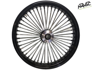 Fat Spoke Wheel, 21 x 3.5 Dual Disc Front, Black and Chrome, for 2000-2007 Touring Models