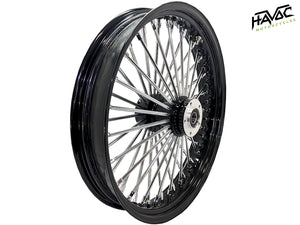 Fat Spoke Wheel, 21 x 3.5 Dual Disc Front, Black and Chrome, for 2008-Present Touring Models without ABS