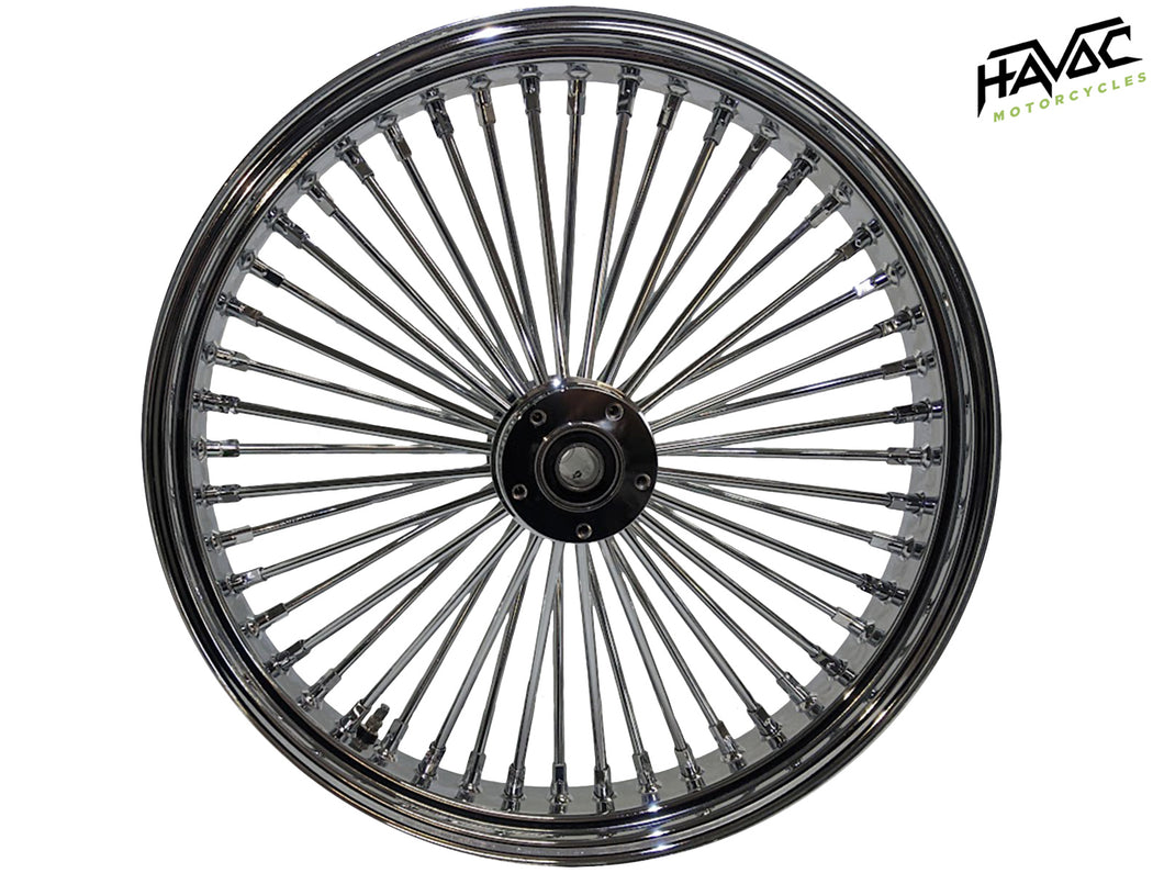 Fat Spoke Wheel, 21 x 3.5 Dual Disc Front, All Chrome, for 2008-Present Touring Models without ABS