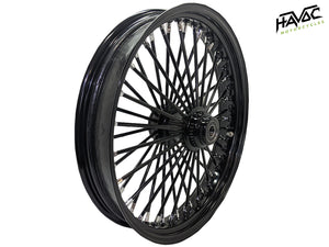 Fat Spoke Wheel, 21 x 3.5 Single Disc Front, Black, FXST/C/S Softail Standard and Softail Custom 2000-2006 when installed with included axle spacers