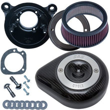 Load image into Gallery viewer, Stealth Air Cleaner Kit with Carbon Fiber Cover for 2001-2015 fuel-injected Softail® models, 2004-2017 fuel-injected Dyna® models, and 2003-2007 fuel-injected Touring models
