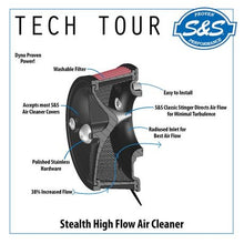 Load image into Gallery viewer, Stealth Air Cleaner Kit with Chrome Teardrop Cover for 2001-2015 fuel-injected Softail® models, 2004-2017 fuel-injected Dyna® models, and 2003-2007 fuel-injected Touring models
