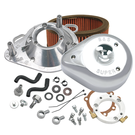 S&S® Teardrop Air Cleaner Kit for 2001-'17 HD® Stock EFI Big Twin (except Throttle By Wire and CVO®) Models - Chrome