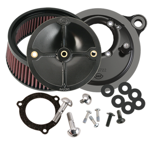 S&S® Stealth Air Cleaner Kit Without Cover For 2003-'17 HD® Models, Using the S&S® 66mm Throttle Hog