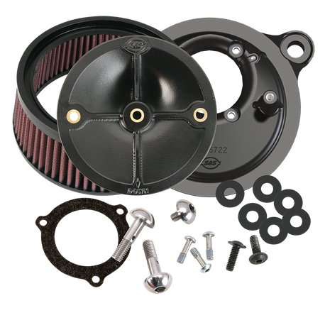 S&S® Stealth Air Cleaner Kit Without Cover For 2003-'17 HD® Models, Using the S&S® 66mm Throttle Hog