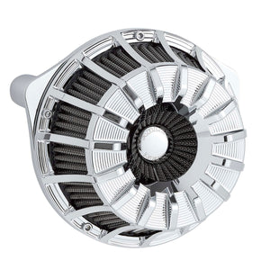 15-SPOKE INVERTED SERIES AIR CLEANER, CHROME