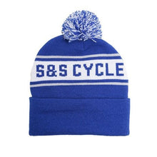 Load image into Gallery viewer, S&amp;S® Cycle Royal Blue Pom Pom Beanie Hat
