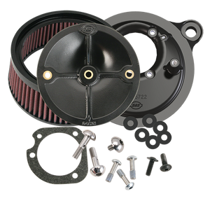 Stealth Street-Legal Air Cleaner Kit Without Cover for 2001-2015 fuel-injected Softtail® models, 2004-2017 fuel-injected Dyna® models, and 2003-2007 fuel-injected Touring models