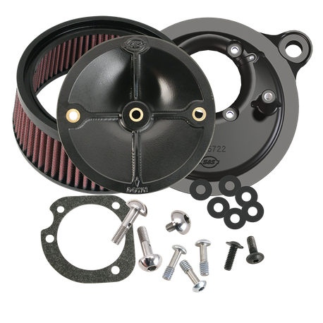 Stealth Street-Legal Air Cleaner Kit Without Cover for 2001-2015 fuel-injected Softtail® models, 2004-2017 fuel-injected Dyna® models, and 2003-2007 fuel-injected Touring models