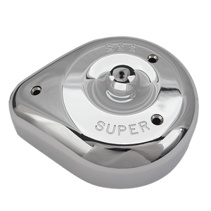 Teardrop Chrome Air Cleaner Cover For S&S® Super E & G Carbs and Some S&S® Air Cleaners For Stock Fuel Systems