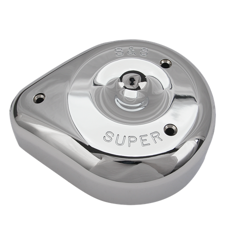 Teardrop Chrome Air Cleaner Cover For S&S® Super E & G Carbs and Some S&S® Air Cleaners For Stock Fuel Systems